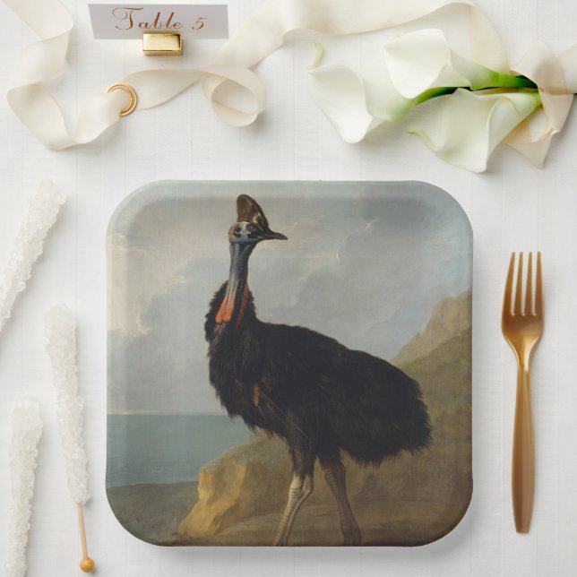 Cassowary (Australian Bird) (Wild Animal Art) Paper Plate (Wedding)