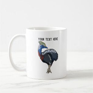 cassowary coloured woth text coffee mug