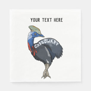 cassowary coloured woth text napkin