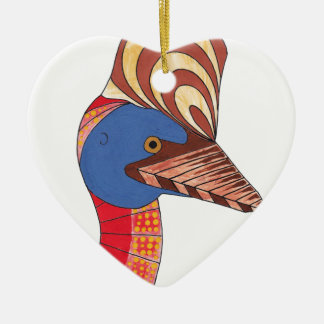 Cassowary Genuine Aboriginal Art Ceramic Tree Decoration