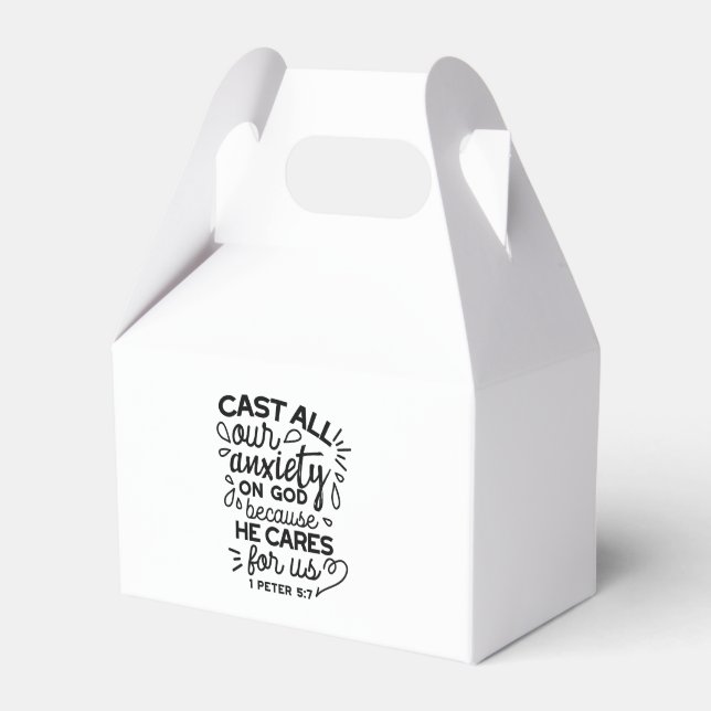 Cast All Your Anxiety – 1 Peter 5:7 Bible Verse Favour Box (Front Side)
