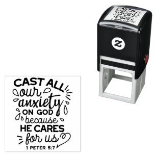 Cast All Your Anxiety – 1 Peter 5:7 Bible Verse Self-inking Stamp