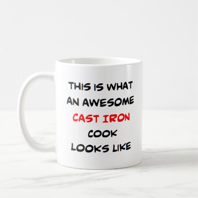 cast iron cook, awesome coffee mug (Left)