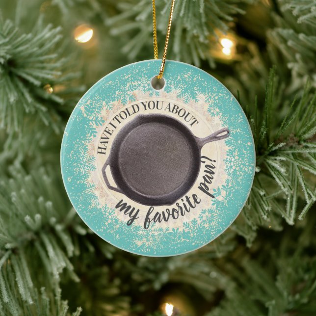 Cast iron frying pan skillet cooking Christmas Ceramic Tree Decoration (Tree)