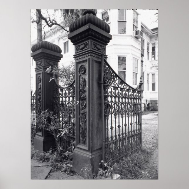 Cast Iron Gate in Galveston, Texas Poster (Front)
