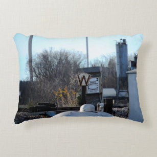 Cast Iron N&W Railroad Whistle Sign Pillow