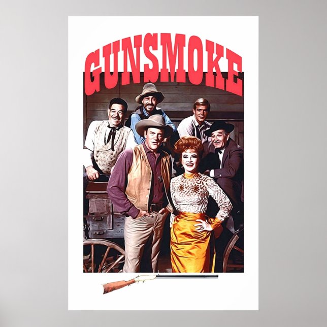 Cast of Gunsmoke Mat Dillon and Kitty Doc and Fest Poster (Front)