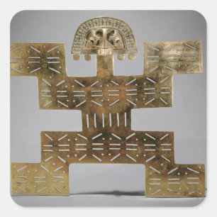 Cast Tumbaga pectoral, from Huaca del Dragon Square Sticker