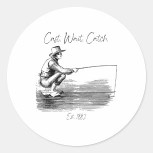 Cast. Wait. Catch Classic Round Sticker