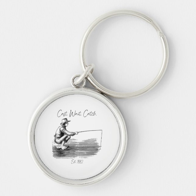 Cast. Wait. Catch Key Ring (Front)