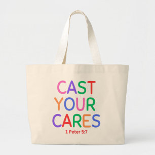 Cast Your Cares 1 Peter 5:7 Tote Bag