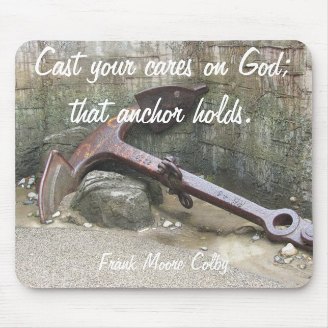 Cast Your Cares on GOD Mouse Mat (Front)