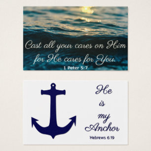 Cast Your Cares Waves Prayer Card