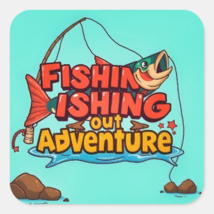 Cast Your Line: A Fishing Adventure Awaits Square Sticker