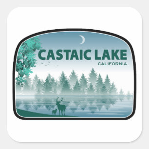 Castaic Lake California Deer Square Sticker