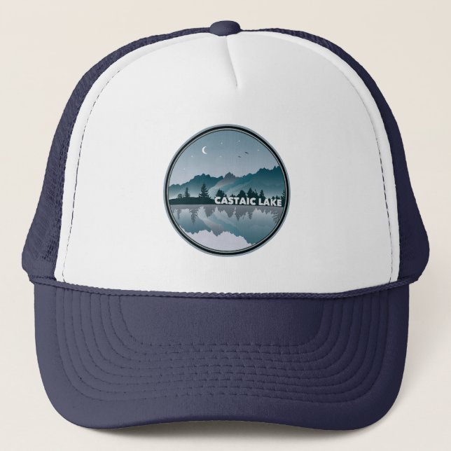 Castaic Lake California Reflection Trucker Hat (Front)