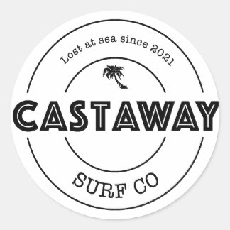 Castaway Surf Co. Original Logo Classic Round Sticker