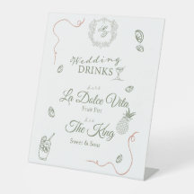 Caste Wedding Monogram Drinks Menu