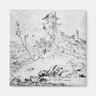 Castel Cogolo Per Andar a Trento (pen & ink on pap Magnet