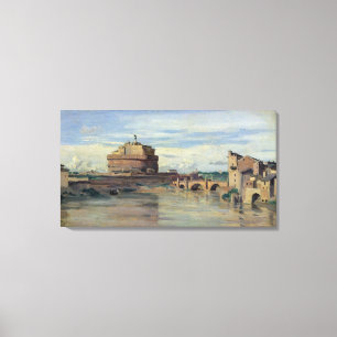 Castel Sant' Angelo and the River Tiber, Rome Canvas Print