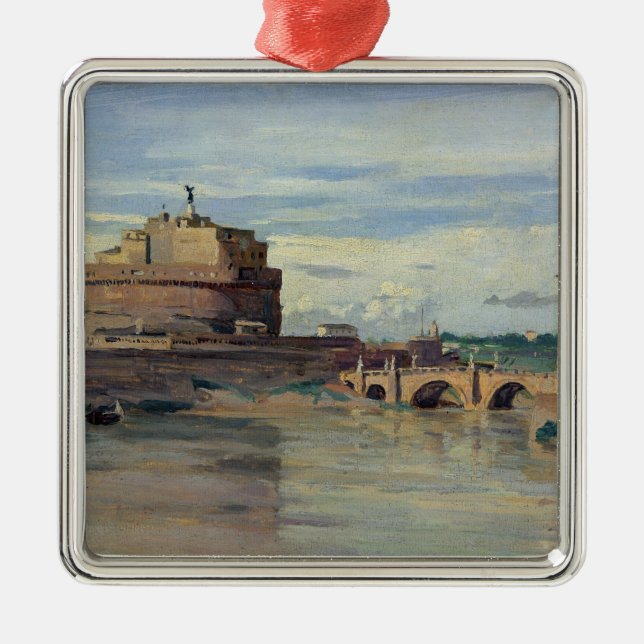 Castel Sant' Angelo and the River Tiber, Rome Metal Tree Decoration (Front)