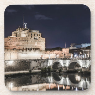Castel Sant Angelo at night in Rome Coaster