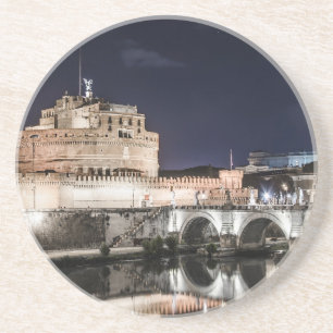 Castel Sant Angelo at night in Rome Coaster
