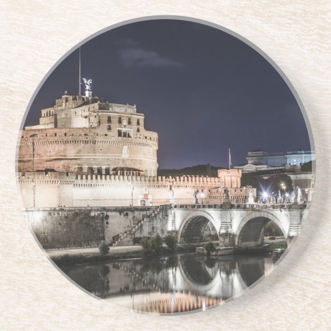 Castel Sant Angelo at night in Rome Coaster (Front)
