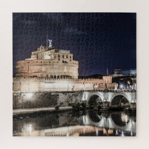 Castel Sant Angelo at night in Rome Jigsaw Puzzle