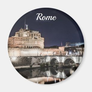 Castel Sant Angelo at night in Rome Magnet