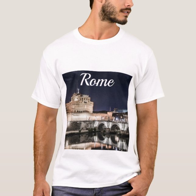 Castel Sant Angelo at night in Rome T-Shirt (Front)