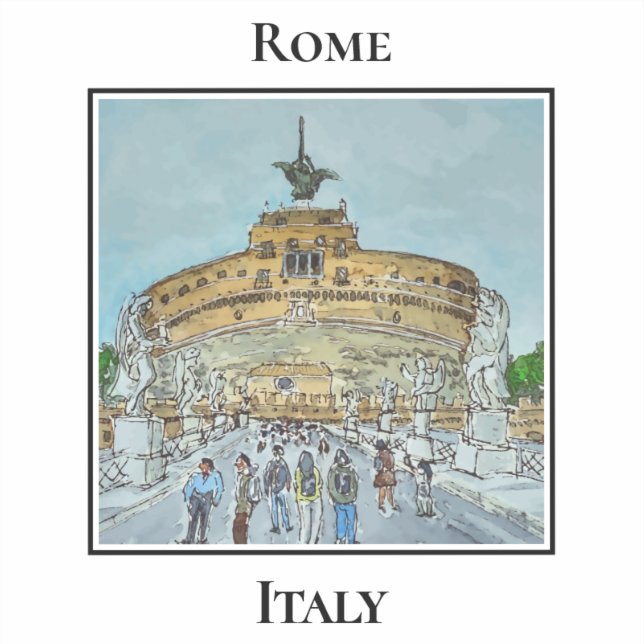 Castel Sant'Angelo, Ponte Sant'Angelo, Rome Italy (Front)