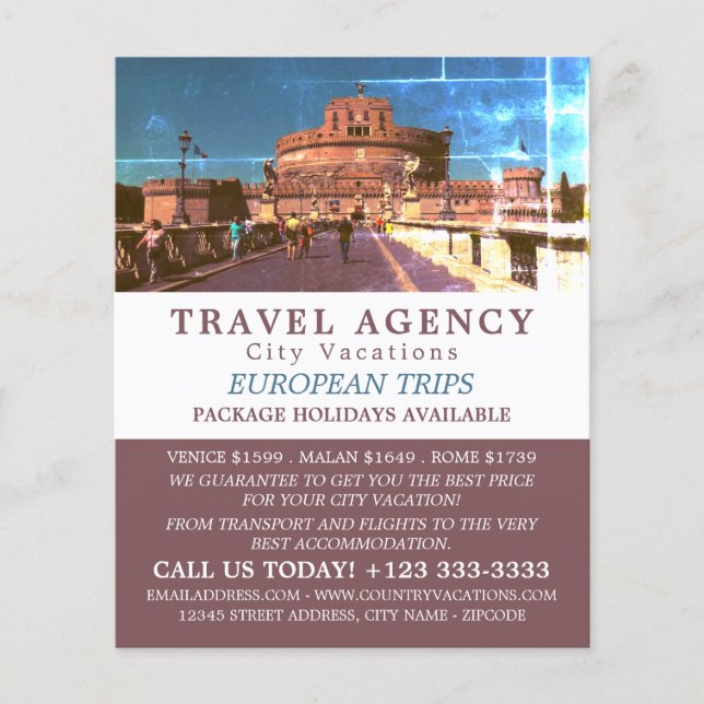 Castel Sant'Angelo, Rome, Italy, Travel Agency Flyer (Front)
