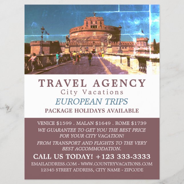 Castel Sant'Angelo, Rome, Italy, Travel Agency Flyer (Front)