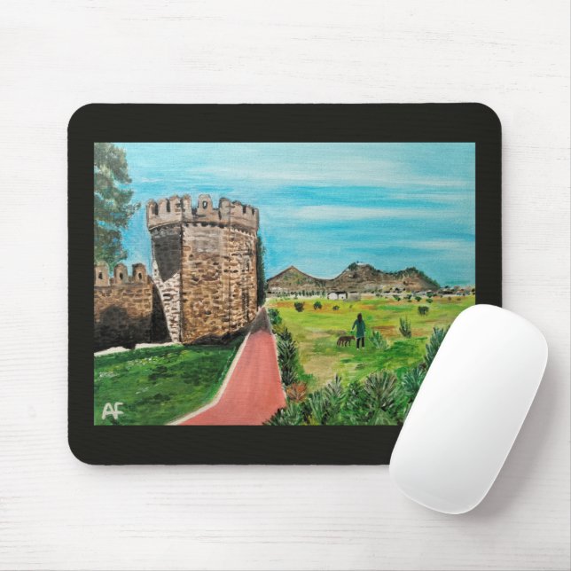 Castell de Benisanó Painting by Alfred Fox Mouse Mat (With Mouse)