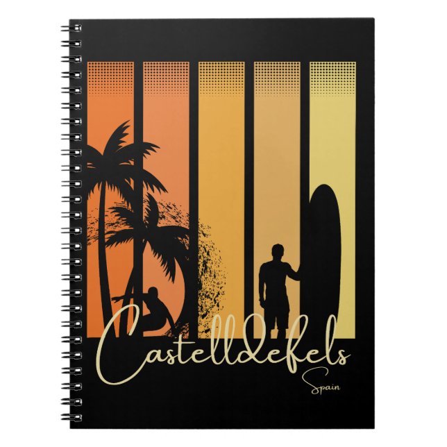 Castelldefels Spain Surfing Beach Notebook (Front)