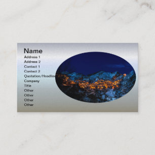 Castelmezzano, Italy - Snowy Winter Night Business Card