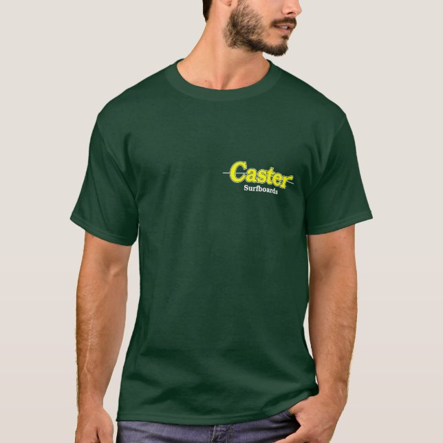 Caster T-Shirt Yellow on Green (Front)