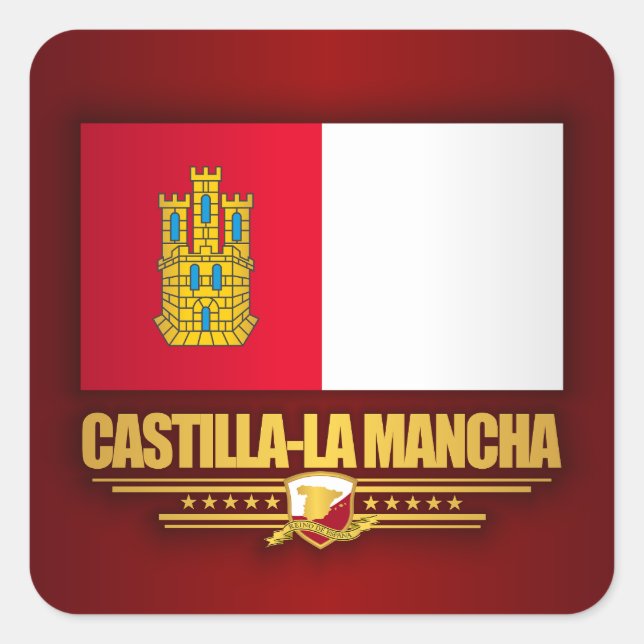 Castilla-La Mancha Flag Square Sticker (Front)