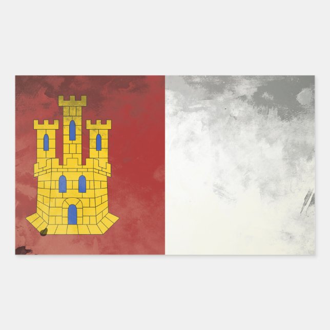 Castilla–La Mancha Rectangular Sticker (Front)