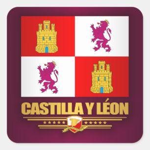 Castilla y Leon Flag Square Sticker