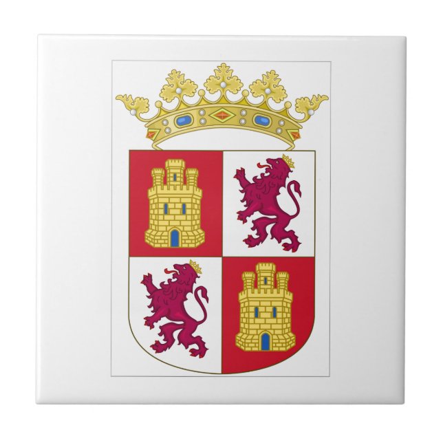 Castilla y Leon (Spain) Coat of Arms Tile (Front)