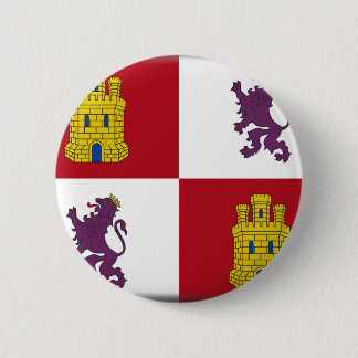 Castilla y Leon (Spain) Flag 6 Cm Round Badge