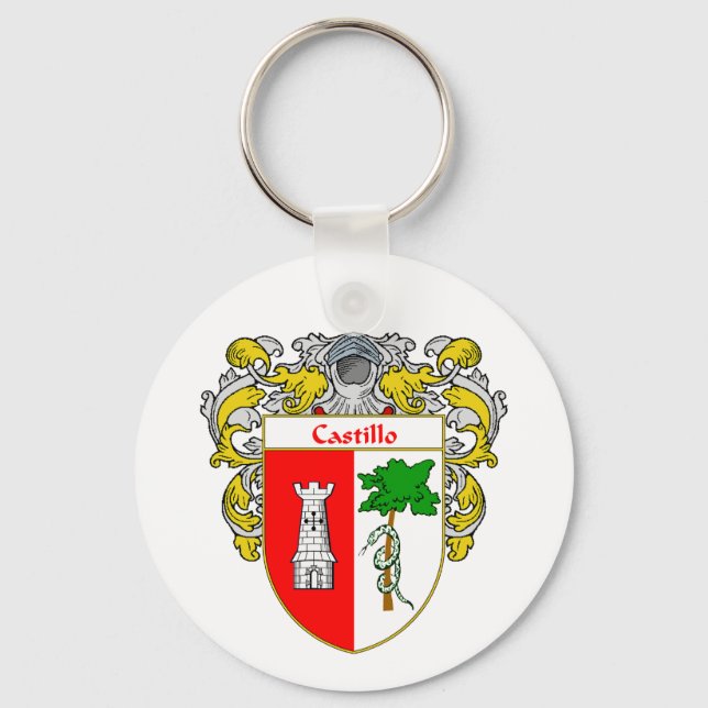 Castillo Coat of Arms (Mantled) Key Ring (Front)