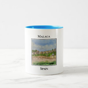 Castillo de Gibralfaro and Alcazaba. Malaga Spain Two-Tone Coffee Mug