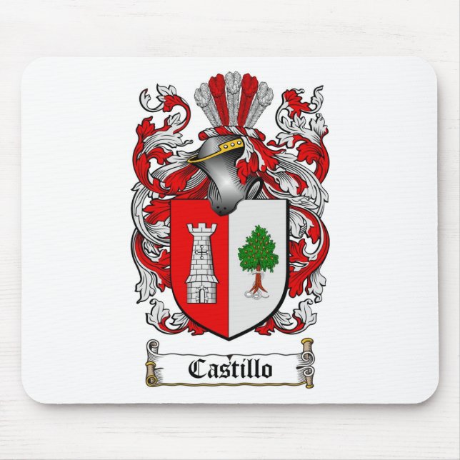 CASTILLO FAMILY CREST -  CASTILLO COAT OF ARMS MOUSE MAT (Front)