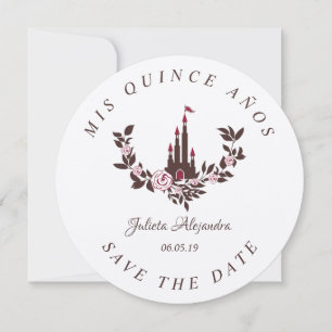 Castillo knows the Date My XV years Floral Design Thank You Card