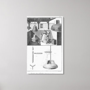 Casting bells, illustration from 'Encyclopaedia' Canvas Print
