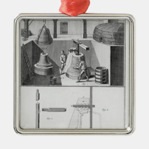 Casting bells, illustration from 'Encyclopaedia' Metal Tree Decoration