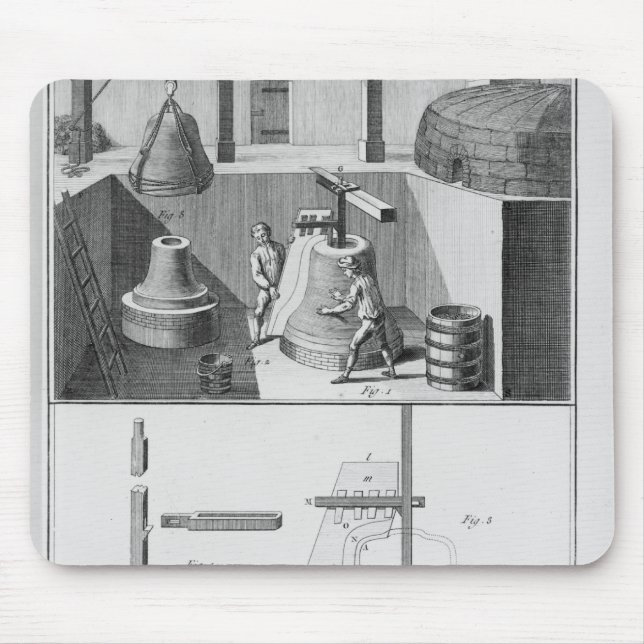 Casting bells, illustration from 'Encyclopaedia' Mouse Mat (Front)